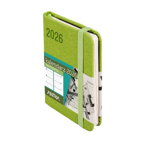 Antra Kalendarz książkowy (terminarz) ZIELONY AVANGARDA A7 Antra (2026)