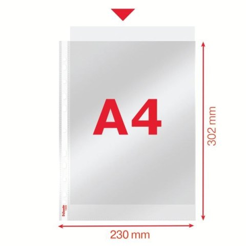 Esselte Koszulki na dokumenty krystaliczna krystaliczna A4 kolor: przezroczysty typu U 40 mic. Esselte (13089)