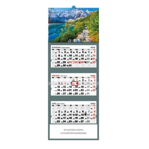 Jotan Kalendarz ścienny TATRY trójdzielne A3+ Jotan (T44)
