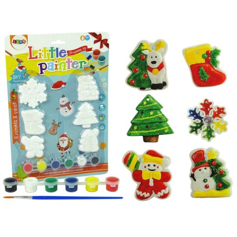 Lean Zestaw kreatywny dla dzieci Odlewy Gipsowe Do Malowania Farby Święta Choinka Bałwan Lean (9462)