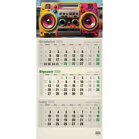 Avanti Kalendarz ścienny mix PŁASKI 310mm x 680mm Avanti (KTT-2)