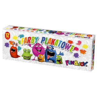 Fun&Joy Farby plakatowe kolor: mix 20ml 12 kolor. Fun&Joy (FJ-012)