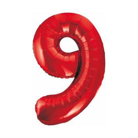 Godan Balon foliowy cyfra 9 czerwona 85cm 40cal Godan (BCHCW9)