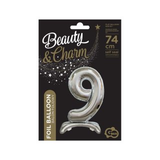 Godan Balon gumowy Beauty&Charm cyfra stojąca srebrna Srebrny Godan (BC-ASS9)