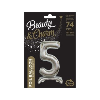 Godan Balon gumowy Beauty&Charm cyfra stojąca srebrna srebrna 30cal Godan (BC-ASS5)