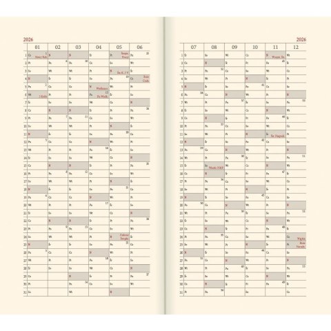 Lucrum Kalendarz książkowy (terminarz) mix vivella kieszonkowy A6 Lucrum (11T)