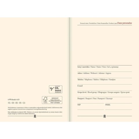 Lucrum Kalendarz książkowy (terminarz) terminarz kieszonkowy B6 110mm x 165mm Lucrum (41D)