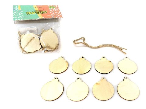 One Dollar Ozdoba świąteczna zawieszki bombki drewniane 5cm One Dollar (365841)