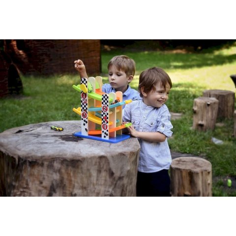 Smily Play Zabawka edukacyjna drewniana zjeżdżalnia z autami Smily Play (AC6653)