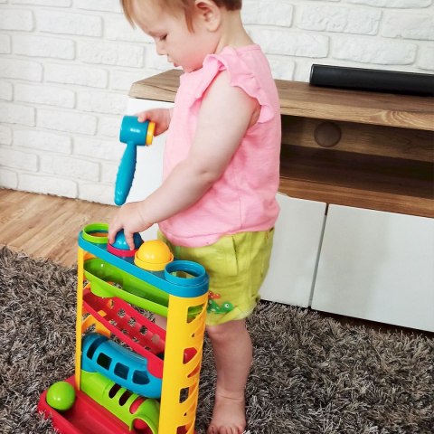 Smily Play Zabawka edukacyjna zjeżdżalnia z piłeczkami i młotkiem Smily Play (SP82932)
