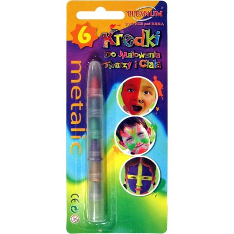 Titanum Kredki do malowania twarzy segmentowe Metalic 6 kol. Titanum