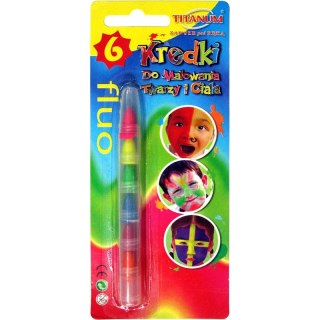 Titanum Kredki do malowania twarzy segmentowe fluo 6 kol. Titanum