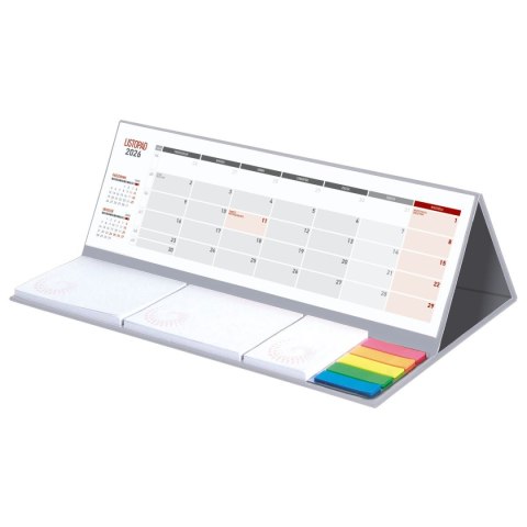 Wydawnictwo Wokół Nas Kalendarz biurkowy MAXI biurkowy z notesem 309mm x 99mm Wydawnictwo Wokół Nas (KB 062 B SZARY)