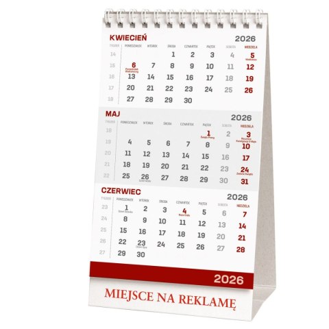 Wydawnictwo Wokół Nas Kalendarz biurkowy STOJĄCY TRÓJDZIELNY 110mm x 195mm Wydawnictwo Wokół Nas (KB 038 B)