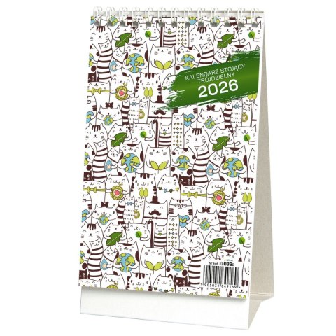 Wydawnictwo Wokół Nas Kalendarz biurkowy STOJĄCY TRÓJDZIELNY 110mm x 195mm Wydawnictwo Wokół Nas (KB 038 B)