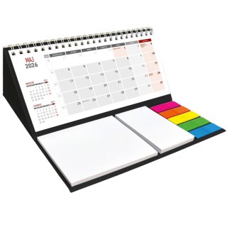 Wydawnictwo Wokół Nas Kalendarz biurkowy miesięczny MAXI biurkowy z notesem, spiralowany 315mm x 192mm Wydawnictwo Wokół Nas (KB 054 B czarny)