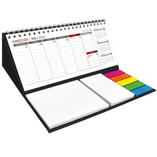 Wydawnictwo Wokół Nas Kalendarz biurkowy tygodniowy MAXI biurkowy z notesem, spiralowany 210mm x 110mm Wydawnictwo Wokół Nas (KB 044 B czarny)