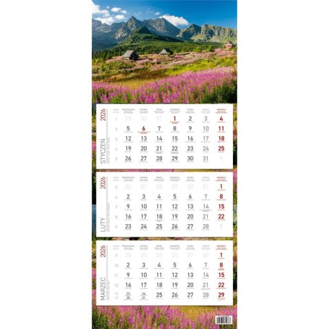 Wydawnictwo Wokół Nas Kalendarz ścienny EKONOMICZNY GÓRY kalendarz trójdzielny 680mm x 295mm Wydawnictwo Wokół Nas (KS 045)
