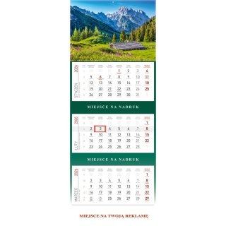 Wydawnictwo Wokół Nas Kalendarz ścienny plecki zielone kalendarz trójdzielny GÓRY 850mm x 295mm Wydawnictwo Wokół Nas (KS 055)