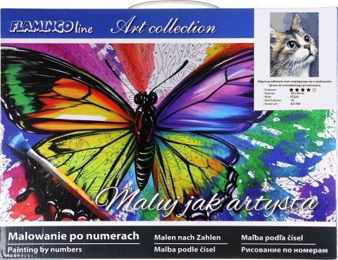 Flamingo Line Zestaw kreatywny Malowanie po numerach 30x40cm Kot Flamingo Line (FC220)
