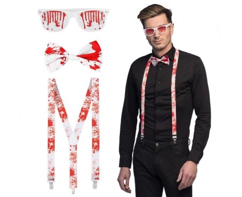 Godan Akcesoria do kostiumów Zestaw Bloody (okulary, muszka, szelki) Godan (72273)