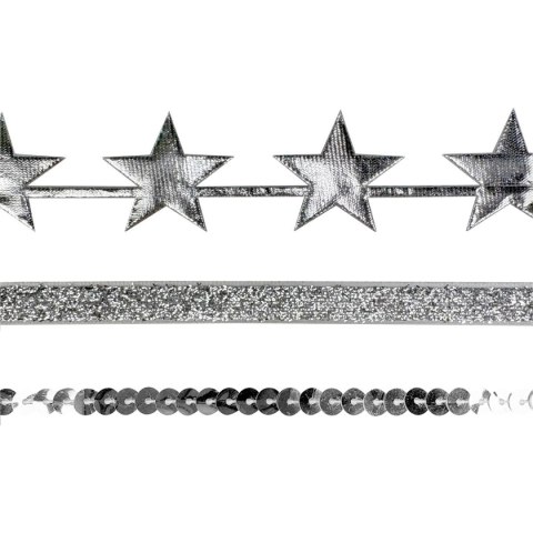 Interdruk Tasiemka Satin Gold SILVER srebrna Interdruk (3x1m)