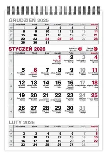 Pan Kalendarzyk Kalendarz biurkowy Trójdzielny pionowy 145mm x 210mm Pan Kalendarzyk (KBA5-TR)