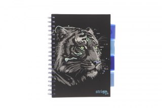 Strigo Kołozeszyt (kołonotatnik) ANIMALS czarny TYGRYS B5 100k. 80g KRATKA Strigo (PADS024)