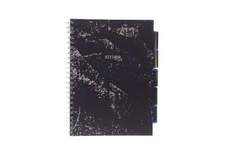 Strigo Kołozeszyt (kołonotatnik) MARMUR granatowy A4 100k. 80g krata Strigo (PADS026)