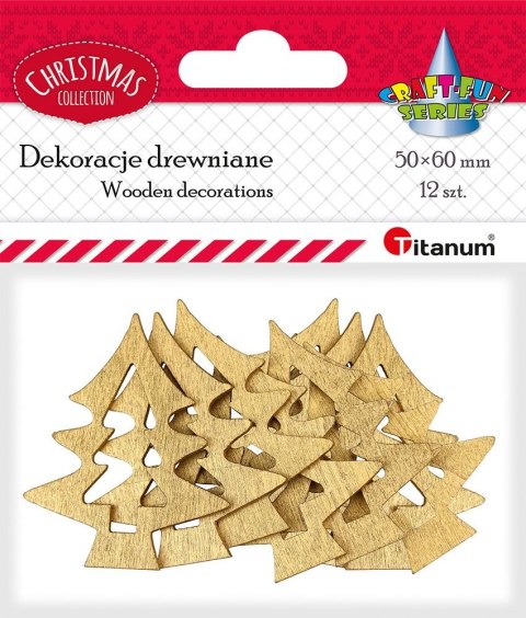 Titanum Ozdoba drewniana Craft-Fun Series Złote choinki Titanum (BJ25042701)