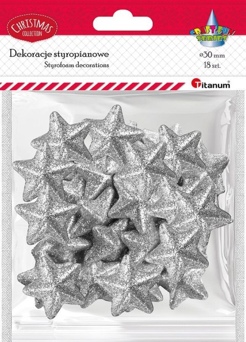 Titanum Ozdoba styropianowa Craft-Fun Series gwiazdki Titanum (23YX0326-2(SILVER))