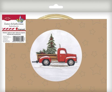 Titanum Zestaw kreatywny Craft-Fun Series Zestaw do haftowania - czerwony pick-up z choinką Titanum (25YY0512(1-6#))