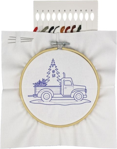Titanum Zestaw kreatywny Craft-Fun Series Zestaw do haftowania - czerwony pick-up z choinką Titanum (25YY0512(1-6#))