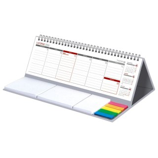 Wydawnictwo Wokół Nas Kalendarz biurkowy TYGODNIOWY MAXI biurkowy z notesem,SPIRALOWANY 305mm x 100mm Wydawnictwo Wokół Nas (KB 042 B SZARY)