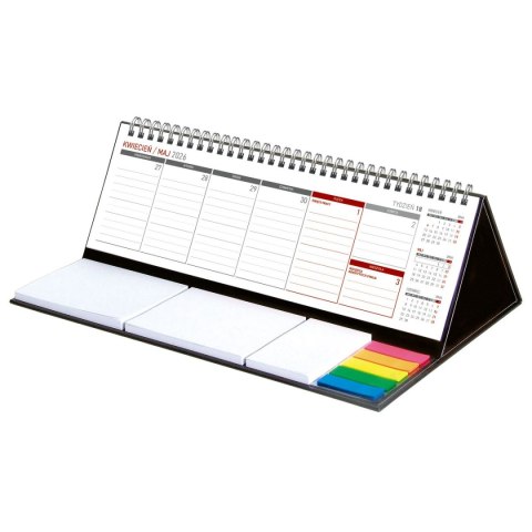 Wydawnictwo Wokół Nas Kalendarz biurkowy TYGODNIOWY MAXI biurkowy z notesem,SPIRALOWANY 305mm x 100mm Wydawnictwo Wokół Nas (KB 042 B CZARNY)