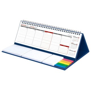 Wydawnictwo Wokół Nas Kalendarz biurkowy TYGODNIOWY MAXI biurkowy z notesem,SPIRALOWANY 305mm x 100mm Wydawnictwo Wokół Nas (KB 042 B GRANATOWY)