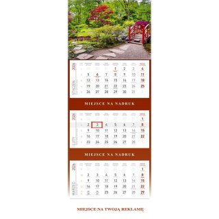 Wydawnictwo Wokół Nas Kalendarz ścienny PLECKI BORDO kalendarz trójdzielny 850mm x 295mm Wydawnictwo Wokół Nas (KS 055)