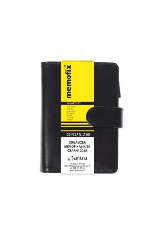 Antra Organizer MEMOFIX A6 CZARNY Antra (z saszetką)