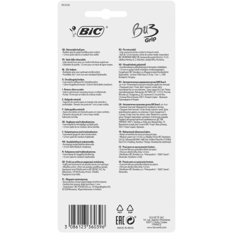 Bic Długopis 3BU GRIP wkład niebieski 0,32mm Bic (922577)