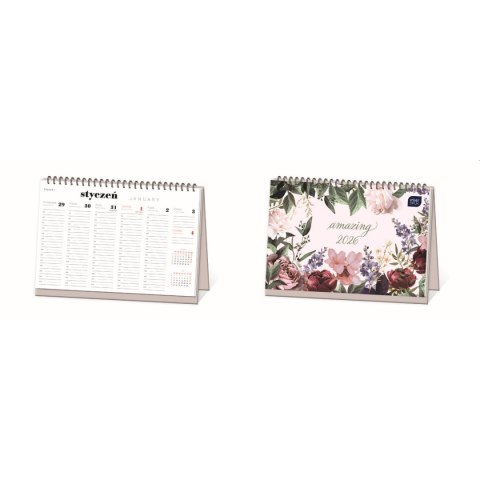 Interdruk Kalendarz biurkowy KWIATY A4 Interdruk (tygodniowy)