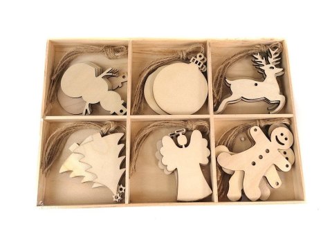 One Dollar Ozdoba świąteczna zestaw zawieszek na choinkę drewniane One Dollar (366749)