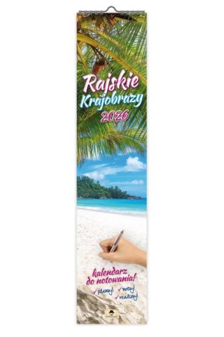 Pan Kalendarzyk Kalendarz ścienny PASKOWY WĄSKI RAJSKIE KRAJOBRAZY 106mm x 470mm Pan Kalendarzyk (KPW V.5)