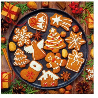 Paw Serwetki BN Gingerbread icing decorated mix nadruk bibuła [mm:] 330x330 Paw (TL233900)