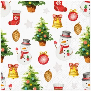 Paw Serwetki BN Snowmen Pattern mix bibuła [mm:] 330x330 Paw (TL231600)