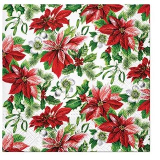 Paw Serwetki Lunch BN Glory Poinsettia miks bibuła [mm:] 330x330 Paw (SDL231300)