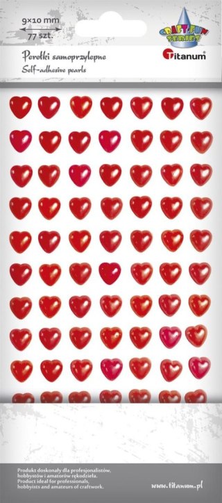 Titanum Perełki Craft-Fun Series samoprzylepne serca Czerwony Titanum