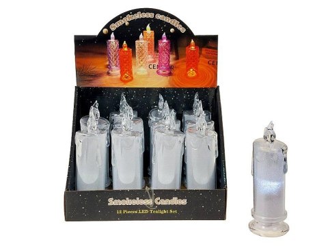 Adar Lampki świąteczne LED 18x6,5cm,na podstawce, zimne białe światło, na baterie 2xAA Adar (616561)