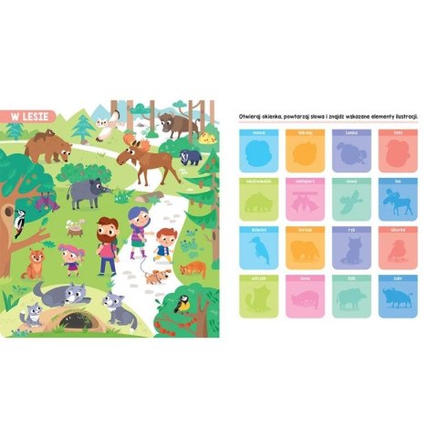 Aksjomat Książka dla dzieci Zwierzęta. Książeczka z okienkami. 100 okienek - 100 słów Aksjomat