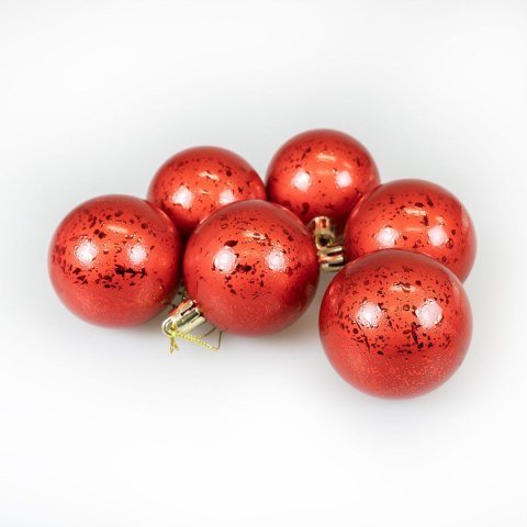 Arpex Bombki Zestaw bombek z efektem rosy (6 szt.) - czerwony Arpex (BN6453CZE-6125)