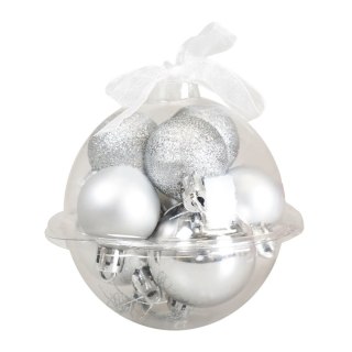 Arpex Bombki Zestaw dekoracji w bombce (9 szt.) - srebrne Arpex (BN6583SRE-6170)